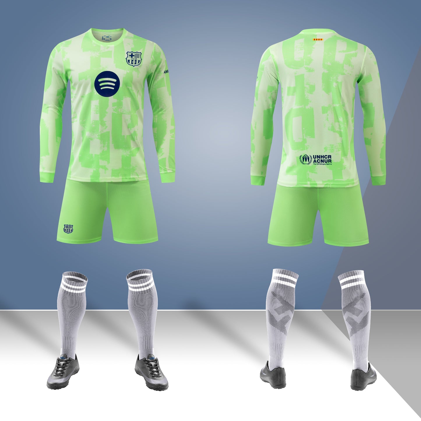 2024-25 Barcelona Away Long Sleeve Jersey - Teal