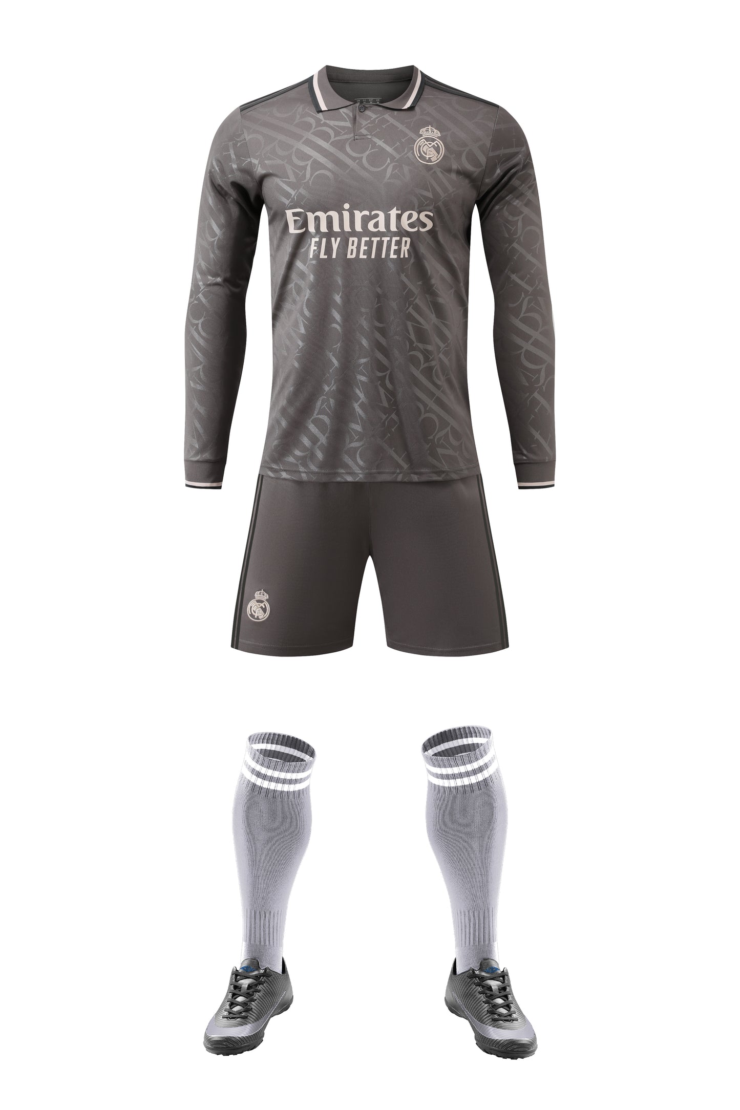 2024-25 Real Madrid Away Long Sleeve Jersey - Grey
