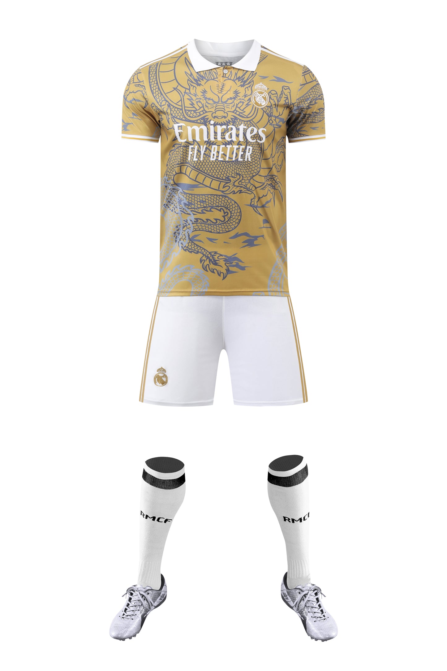 2022-23 Real Madrid Gold Dragon Jersey