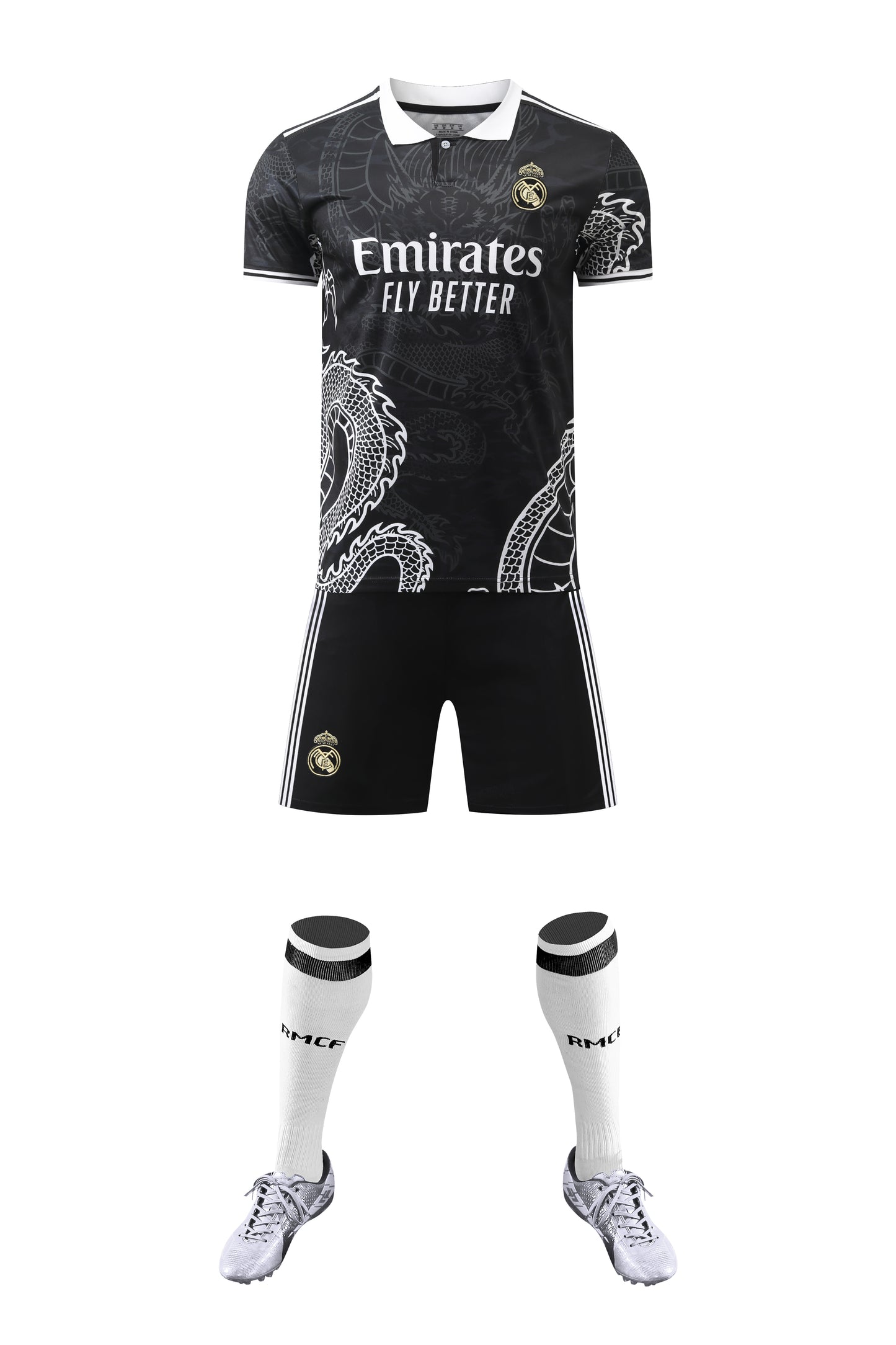 2022-23 Real Madrid Black Training Jersey with Dragon Design