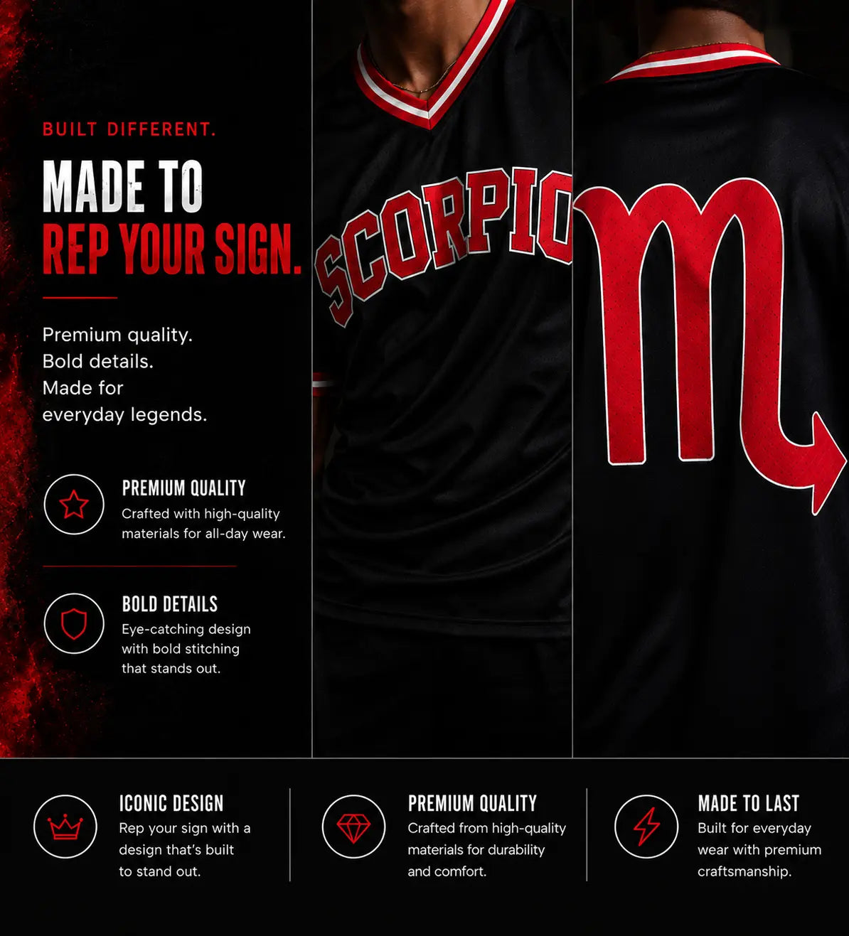 Zodiac Jersey Front & Back Summer Design Sports Clothing Sports Wear