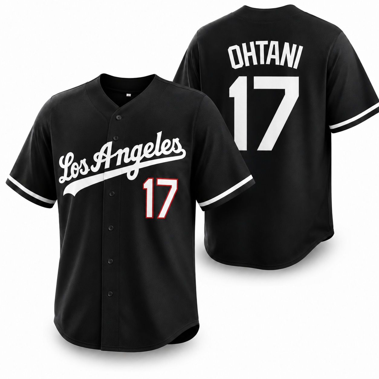 L.A. Ohtani #17 Embroidered Baseball Jersey – Premium Button-Down Streetwear