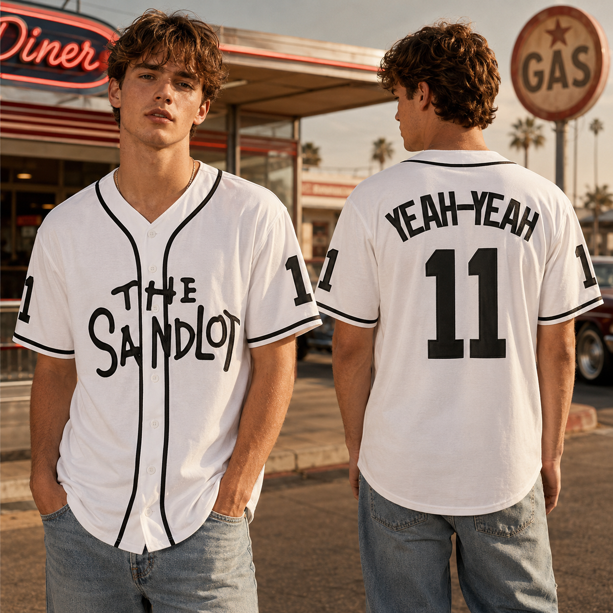 The Sandlot Movie Embroidered Retro Baseball Jersey Hip Hop Streetwear Shirt