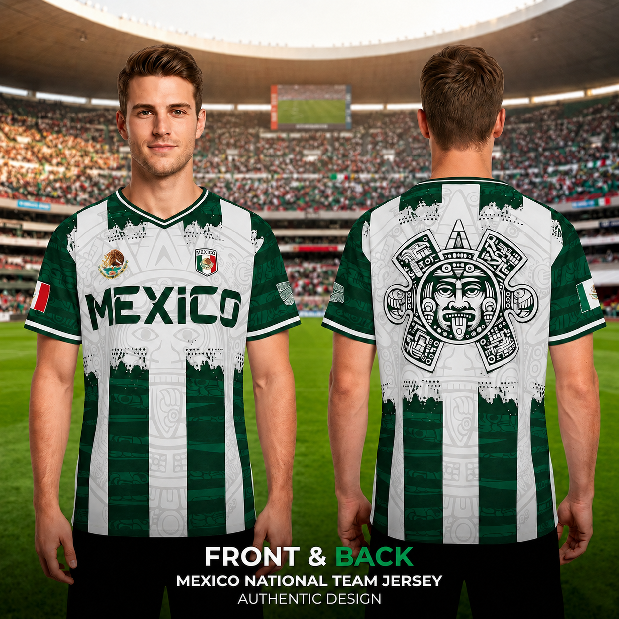 Mexico 2026 World Cup Aztec Calendar Retro Soccer Jersey