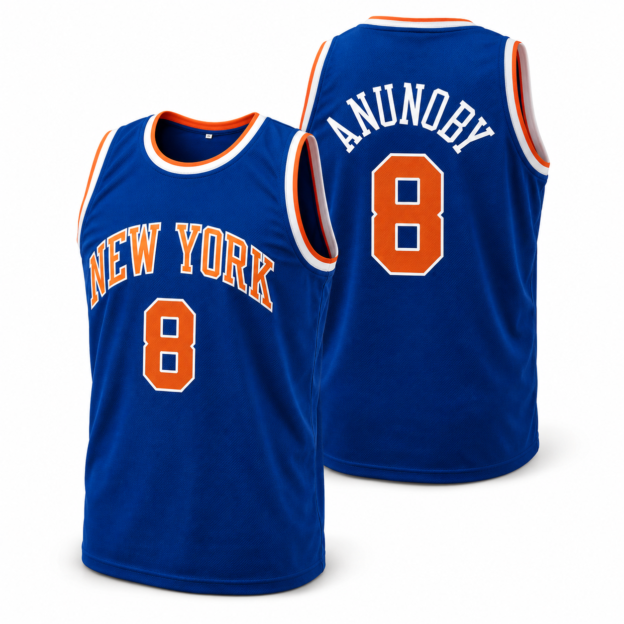 New York Embroidery Basketball Jersey - Retro Stitching No. 8 Mesh Tank