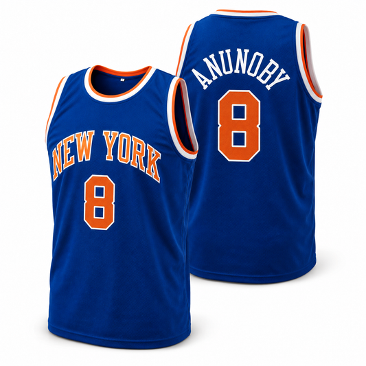 New York Embroidery Basketball Jersey - Retro Stitching No. 8 Mesh Tank