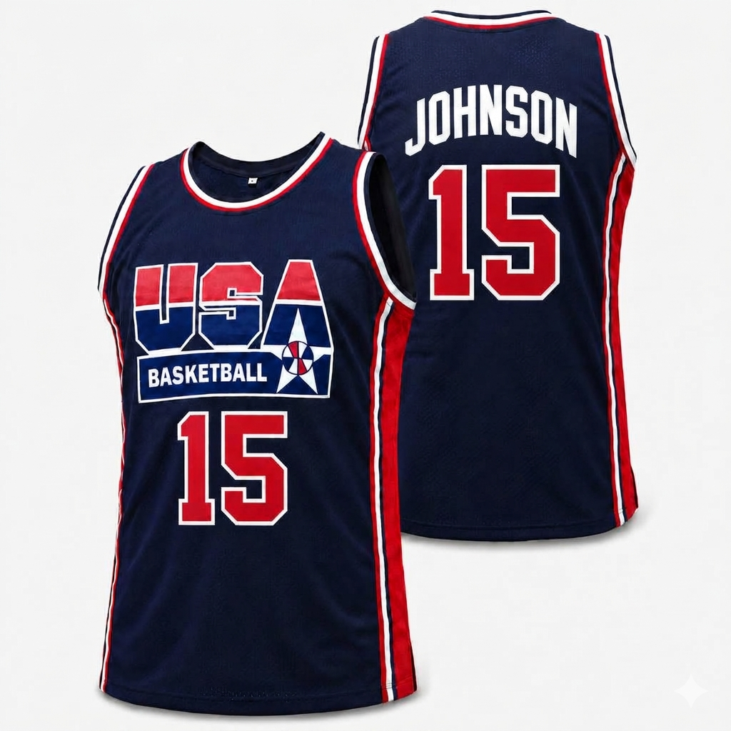 Vintage 1992 Barcelona Mesh Jersey - Men's Retro Legend 15 Basketball Tank Top