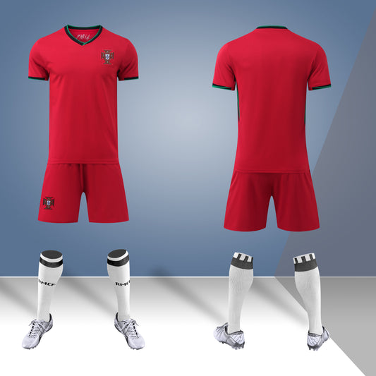 2024-25 Portugal Home Red Shorts (Misprint)