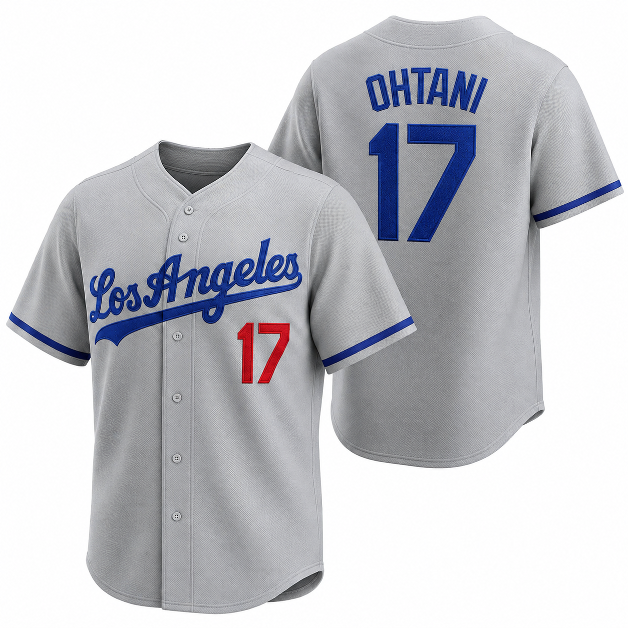 L.A. Ohtani #17 Embroidered Baseball Jersey – Premium Button-Down Streetwear