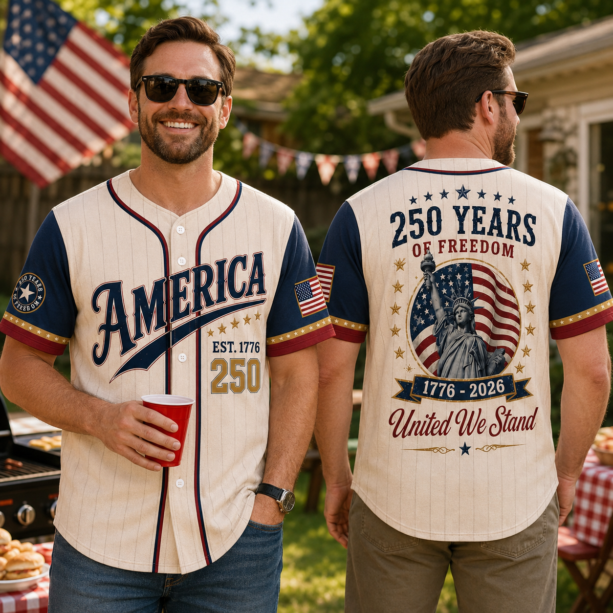 America 250 Years of Freedom Statue of Liberty Baseball Jersey