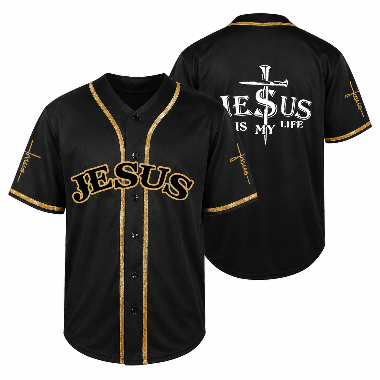 Jesus Is My Life Embroidered Baseball Jersey