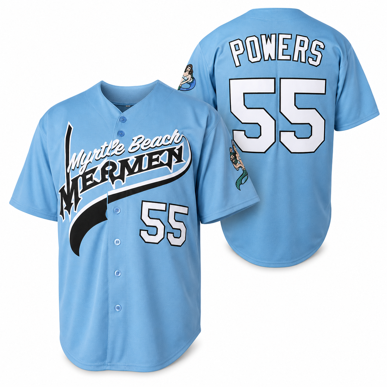 Kenny Powers 55 Embroidered Baseball Jersey – Myrtle Beach Mermen