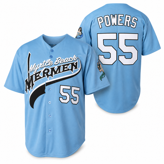 Kenny Powers 55 Embroidered Baseball Jersey – Myrtle Beach Mermen
