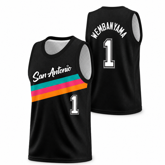 The #1 San Antonio Vintage Embroidered Streetwear Basketball Jersey
