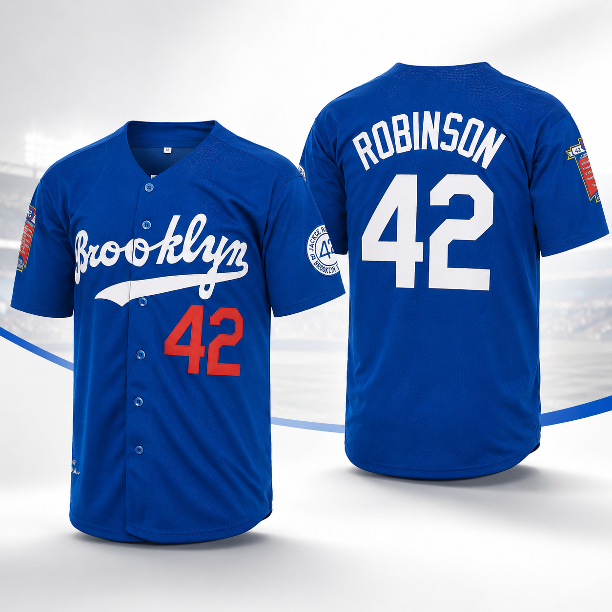 Brooklyn 42 Vintage Baseball Jersey Robinson Tribute Streetwear Hip-Hop Shirt