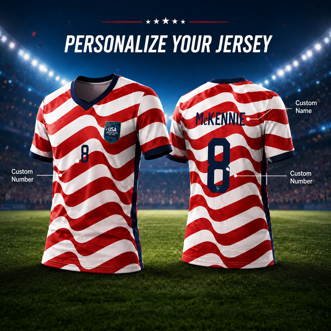 Custom USA Soccer Retro Jersey