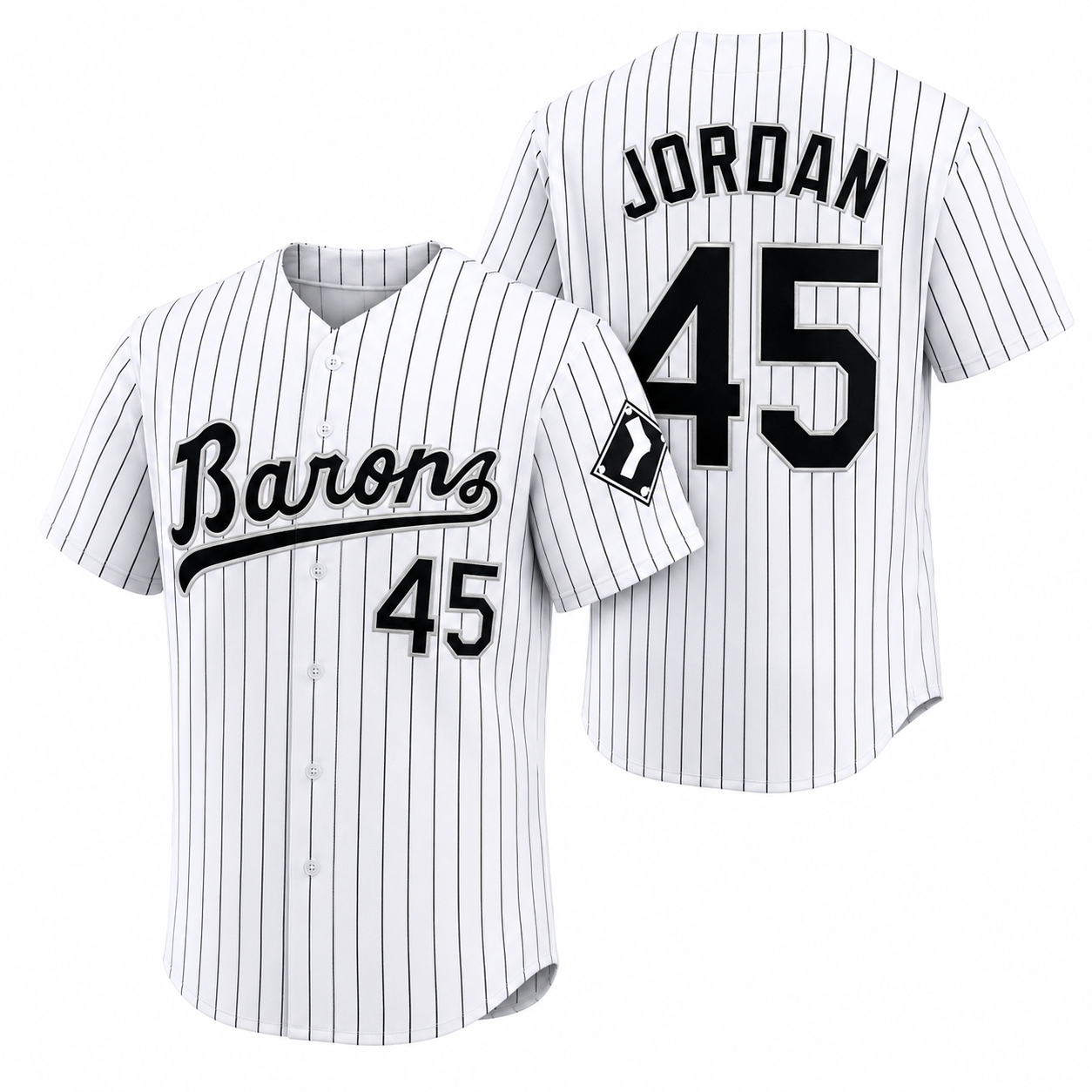 Retro Barons #45 Embroidered Baseball Jersey - 90s Hip Hop Style