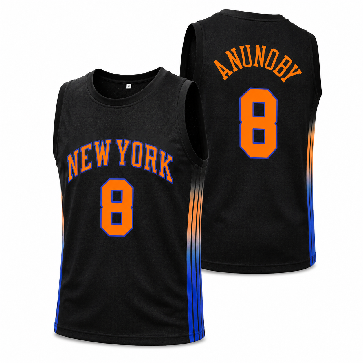 New York Embroidery Basketball Jersey - Retro Stitching No. 8 Mesh Tank