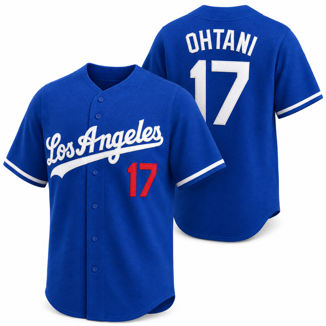 L.A. Ohtani #17 Embroidered Baseball Jersey – Premium Button-Down Streetwear