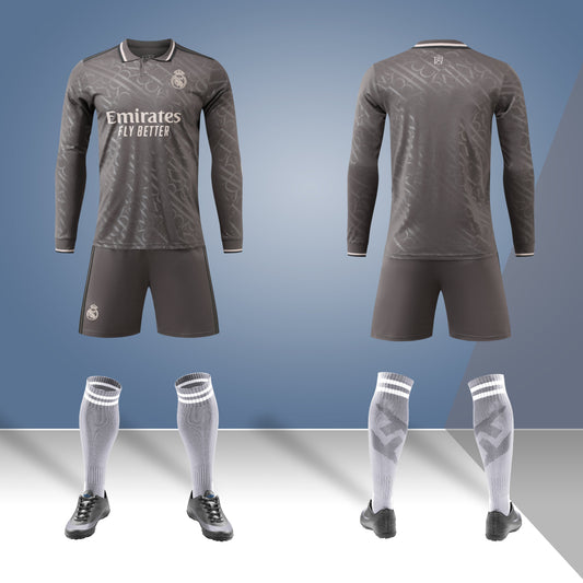 2024-25 Real Madrid Away Long Sleeve Jersey - Grey