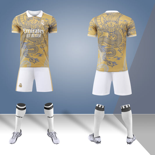 2022-23 Real Madrid Gold Dragon Jersey
