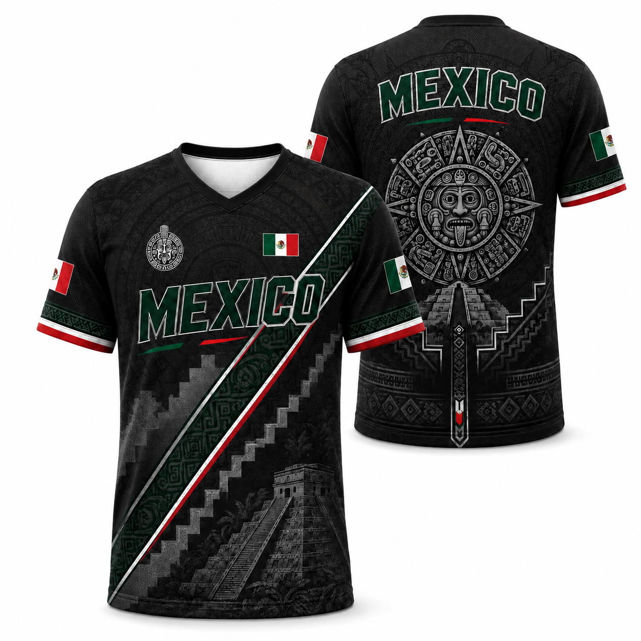 Mexico World Cup 2026 Heritage V-Neck Graphic Jersey