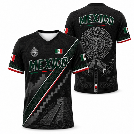 Mexico World Cup 2026 Heritage V-Neck Graphic Jersey