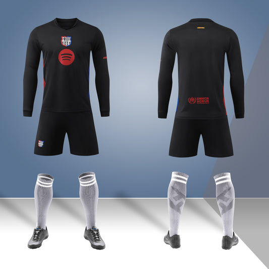 2024-25 Barcelona Away Black Long Sleeve Jersey