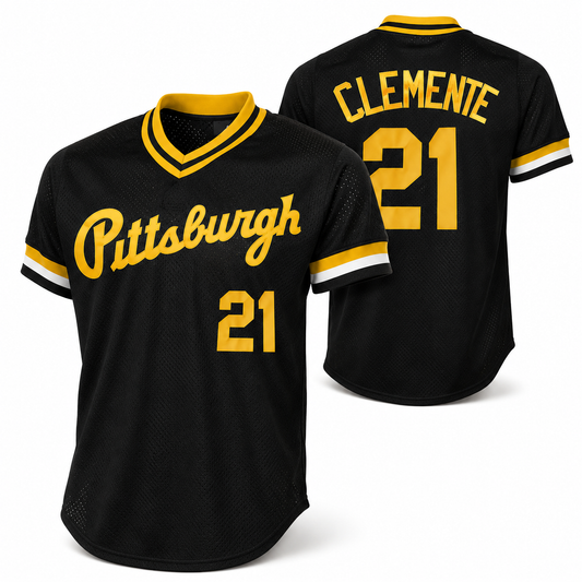 Vintage Pittsburgh Clemente #21 Embroidered Baseball Jersey