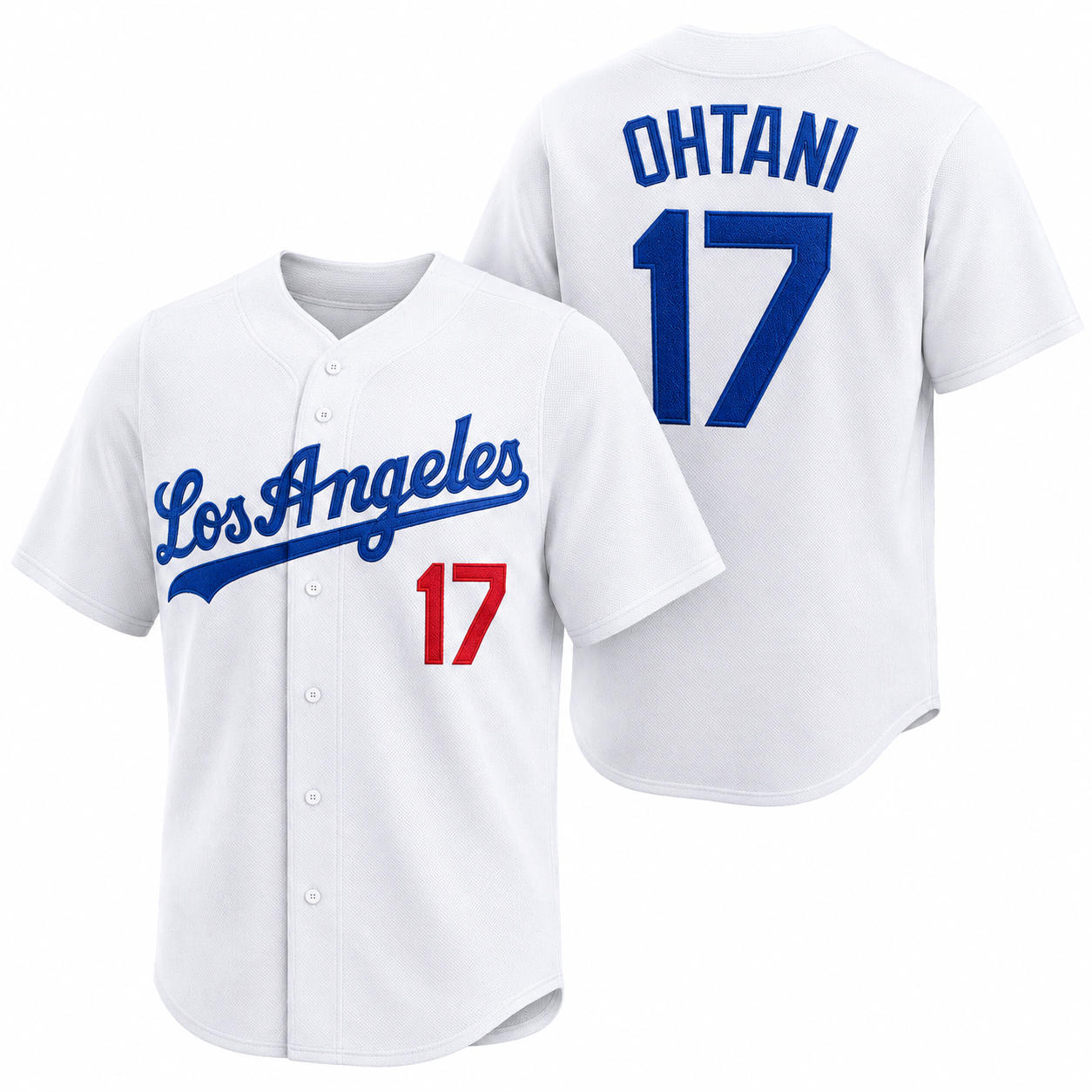 L.A. Ohtani #17 Embroidered Baseball Jersey – Premium Button-Down Streetwear