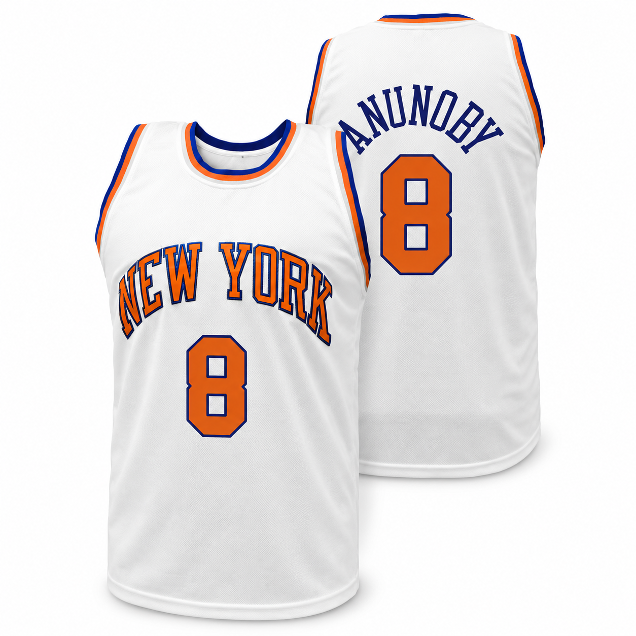 New York Embroidery Basketball Jersey - Retro Stitching No. 8 Mesh Tank