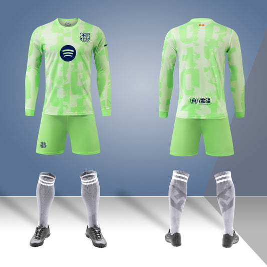 2024-25 Barcelona Away Long Sleeve Jersey - Teal