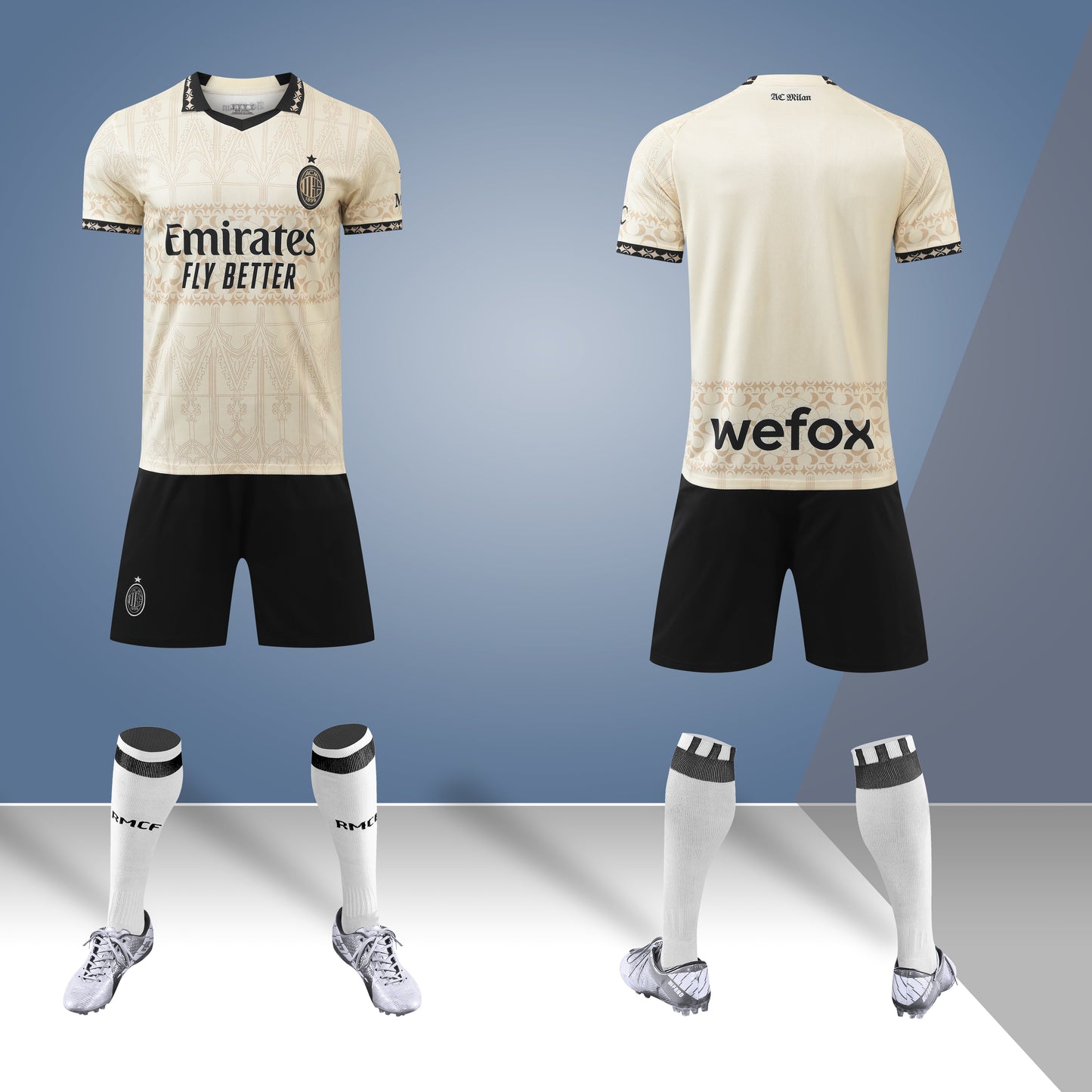23-24 AC Milan Away Jersey - Oatmeal White