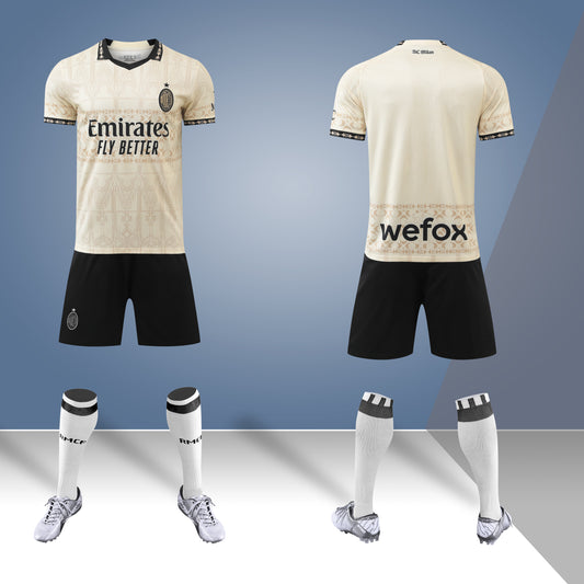 23-24 AC Milan Away Jersey - Oatmeal White