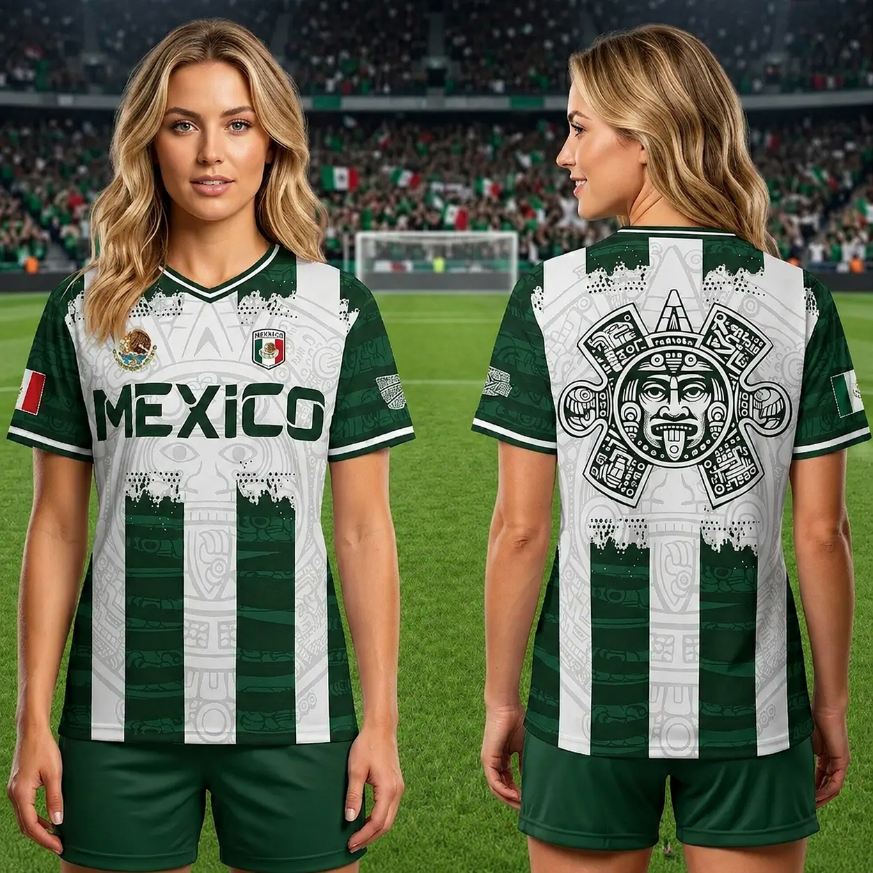 Mexico 2026 World Cup Aztec Calendar Retro Soccer Jersey