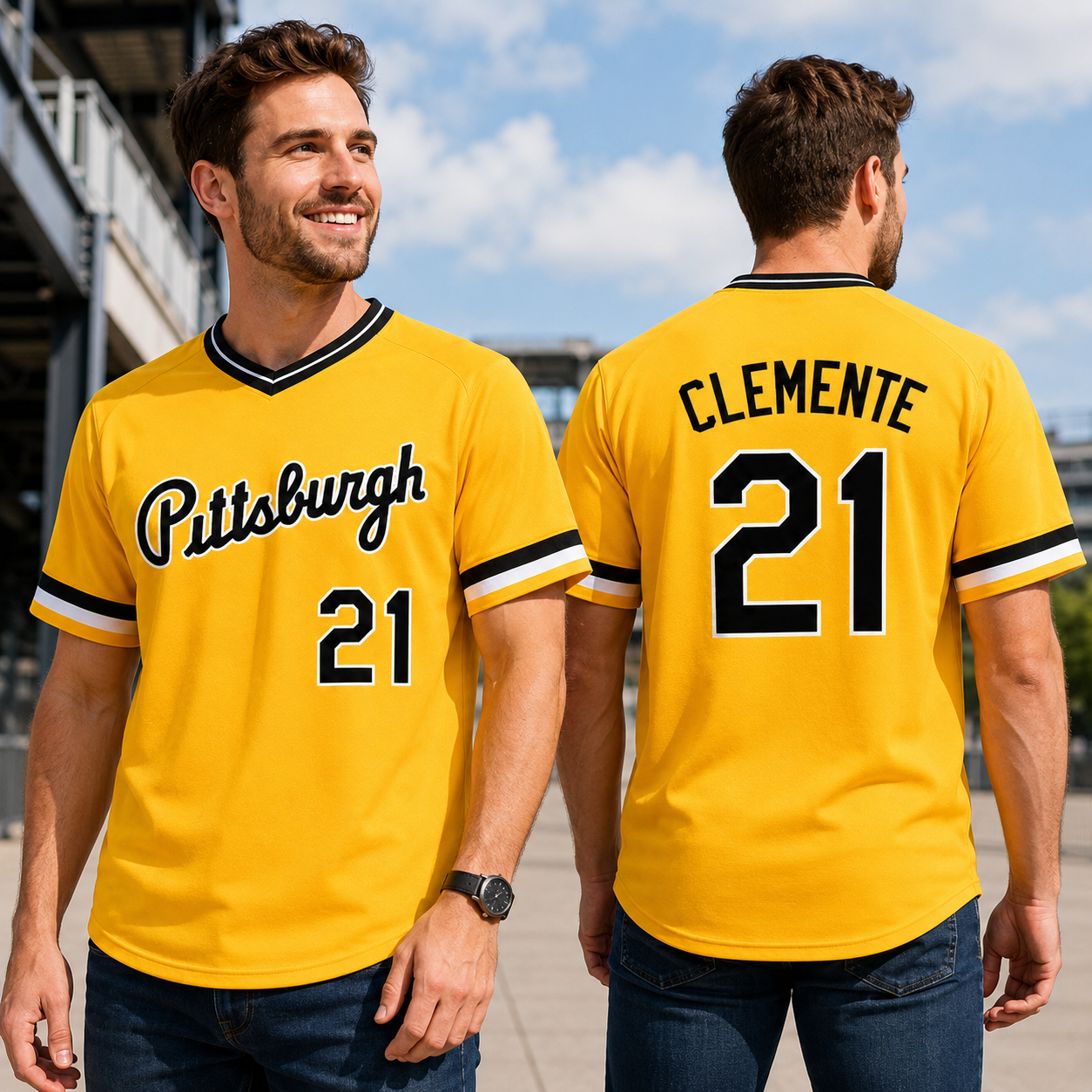 Vintage Pittsburgh Clemente #21 Embroidered Baseball Jersey