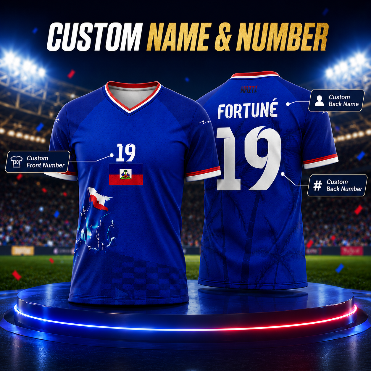 Custom Haiti Soccer Jersey 2026 - World Cup Fan Gear