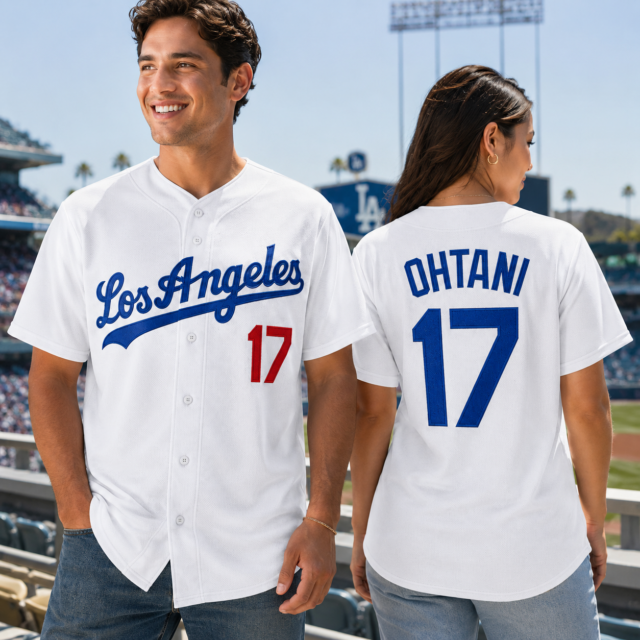L.A. Ohtani #17 Embroidered Baseball Jersey – Premium Button-Down Streetwear