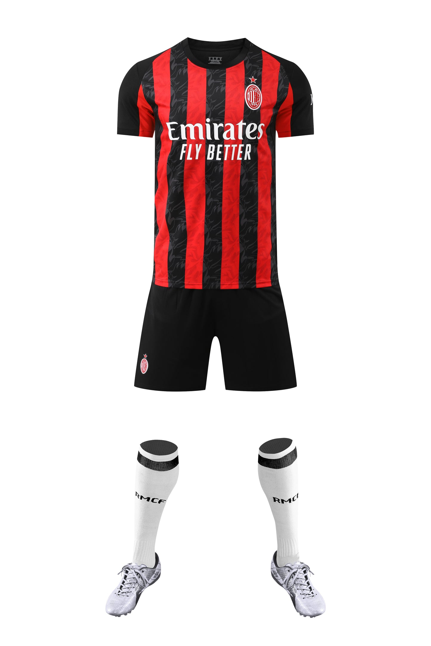 25-26 AC Home Red and Black Jersey