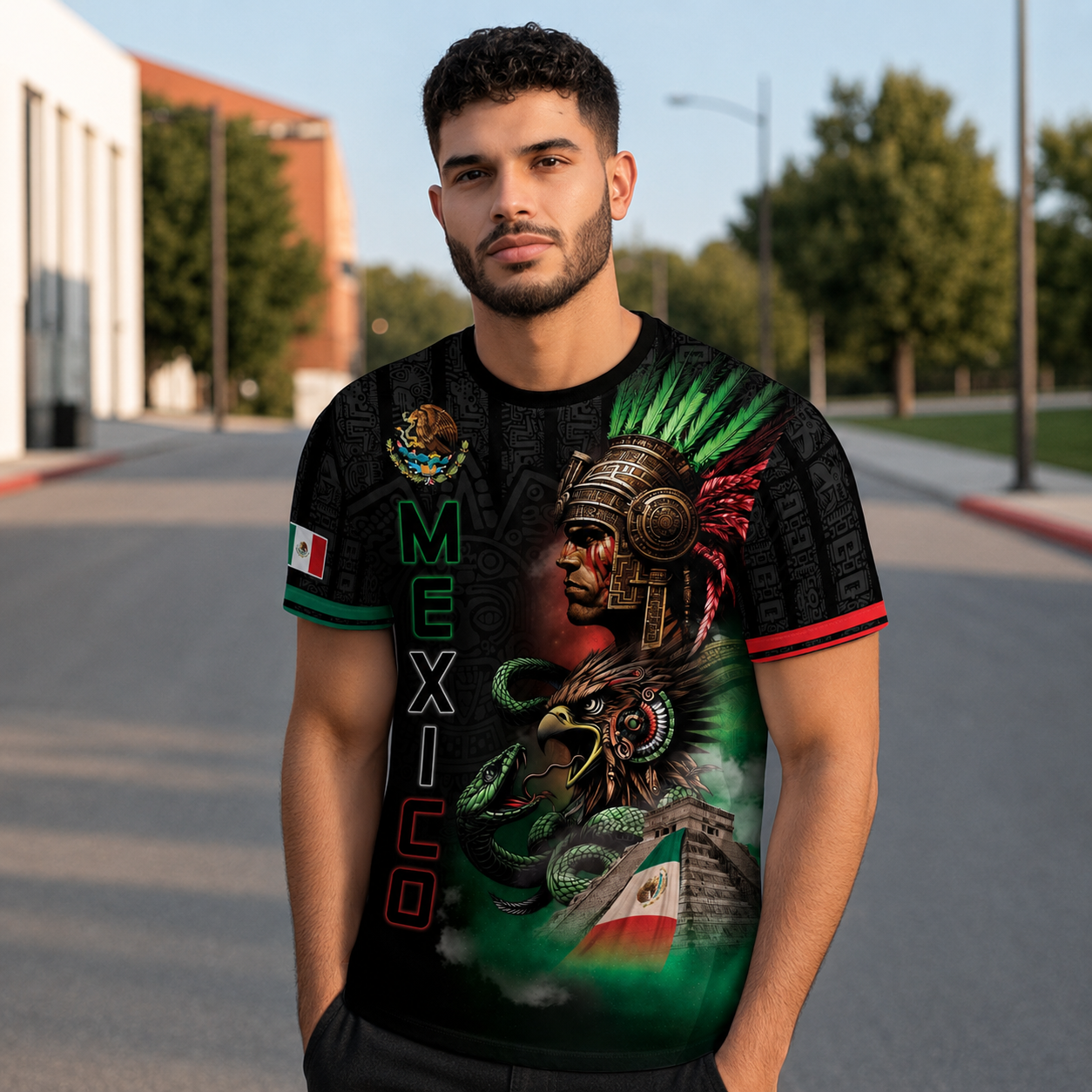 World Cup 2026 Mexico Aztec Warrior & Eagle Heritage Soccer Jersey