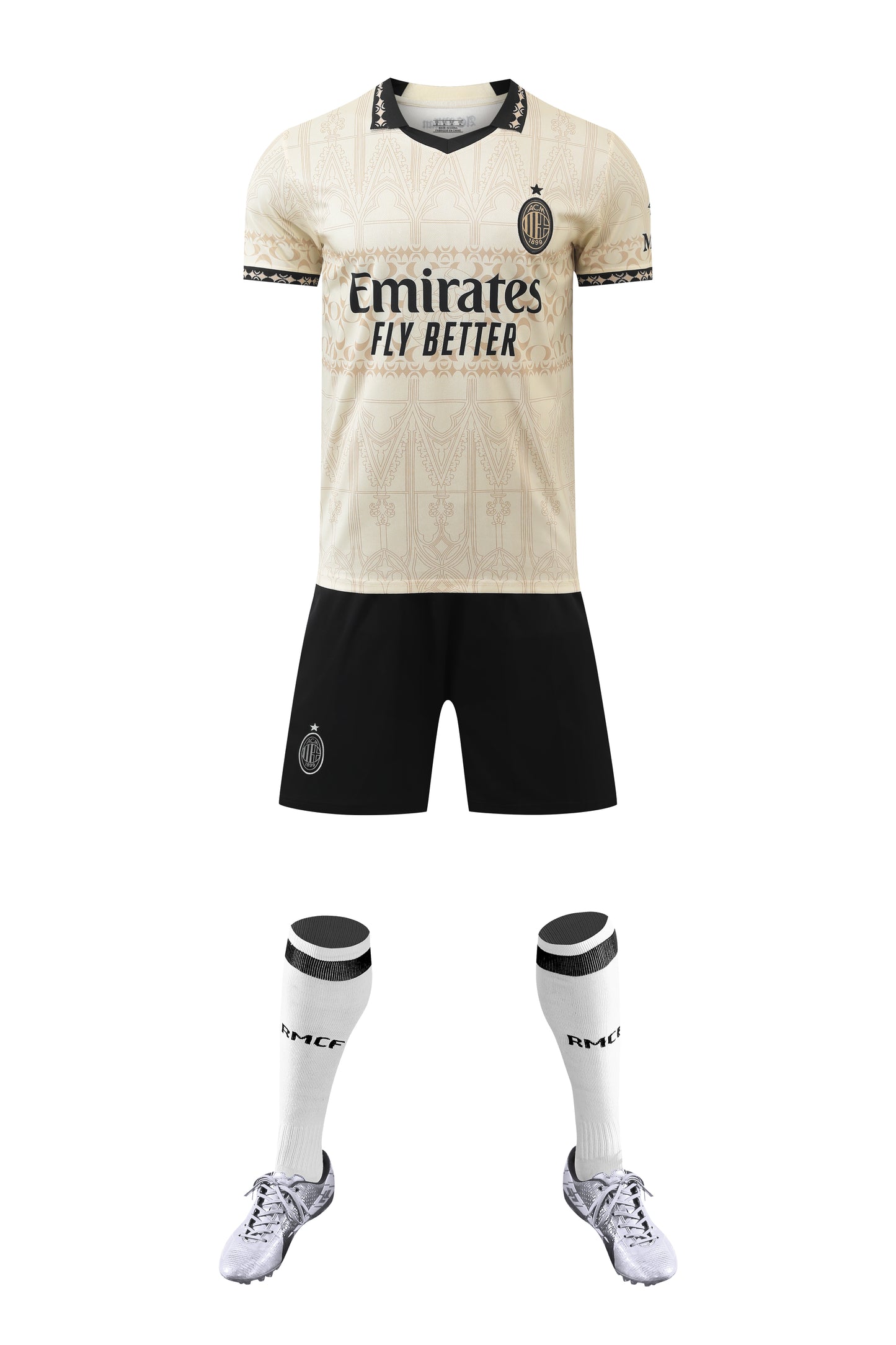 23-24 AC Milan Away Jersey - Oatmeal White