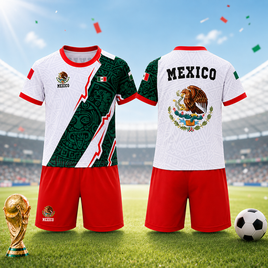 Aztec Eagle Pattern Kids Soccer Kit