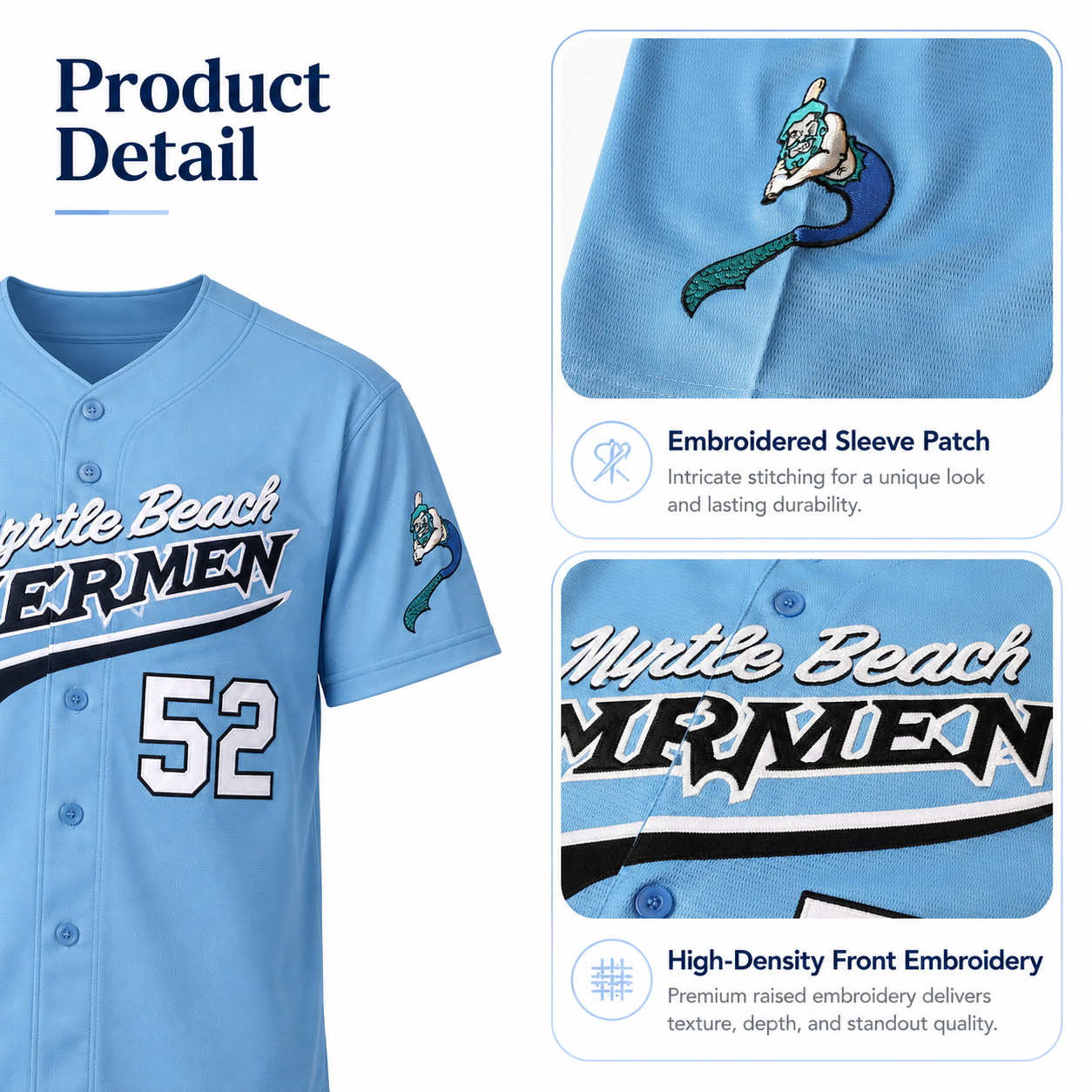 Kenny Powers 55 Embroidered Baseball Jersey – Myrtle Beach Mermen
