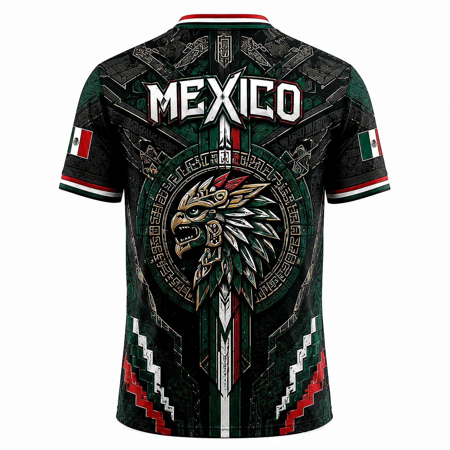 Mexico World Cup Eagle Warrior Soccer Jersey 🦅 Aztec Calendar Shirt