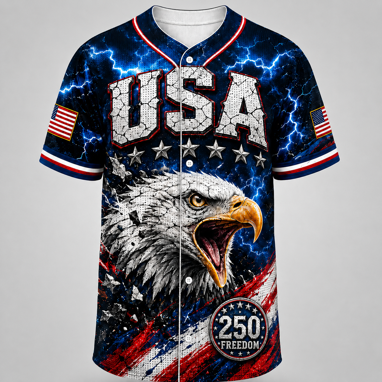 America 250th Anniversary Bald Eagle Baseball Jersey