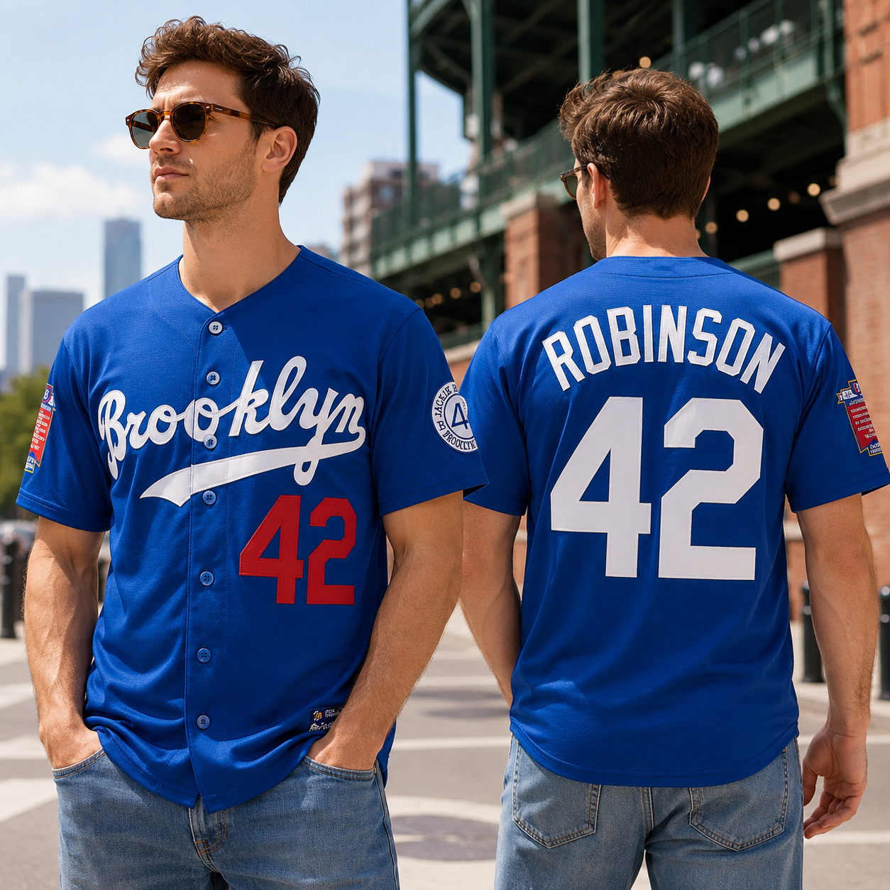 Brooklyn 42 Vintage Baseball Jersey Robinson Tribute Streetwear Hip-Hop Shirt