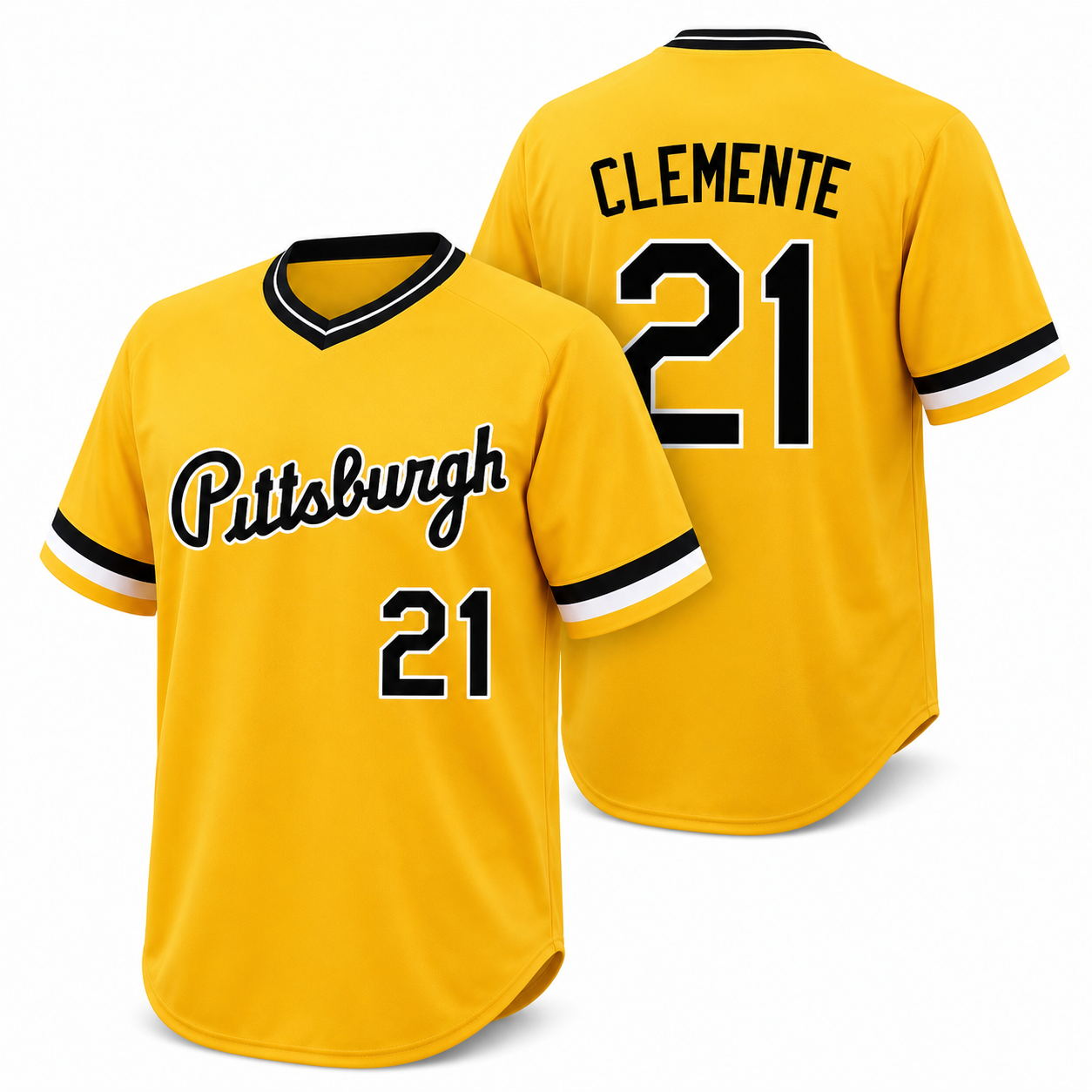 Vintage Pittsburgh Clemente #21 Embroidered Baseball Jersey