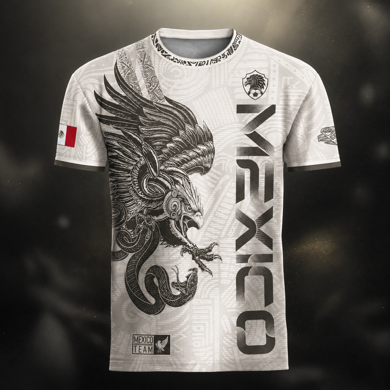 Mexico 2026 Gold Eagle Aztec Warrior Soccer Jersey