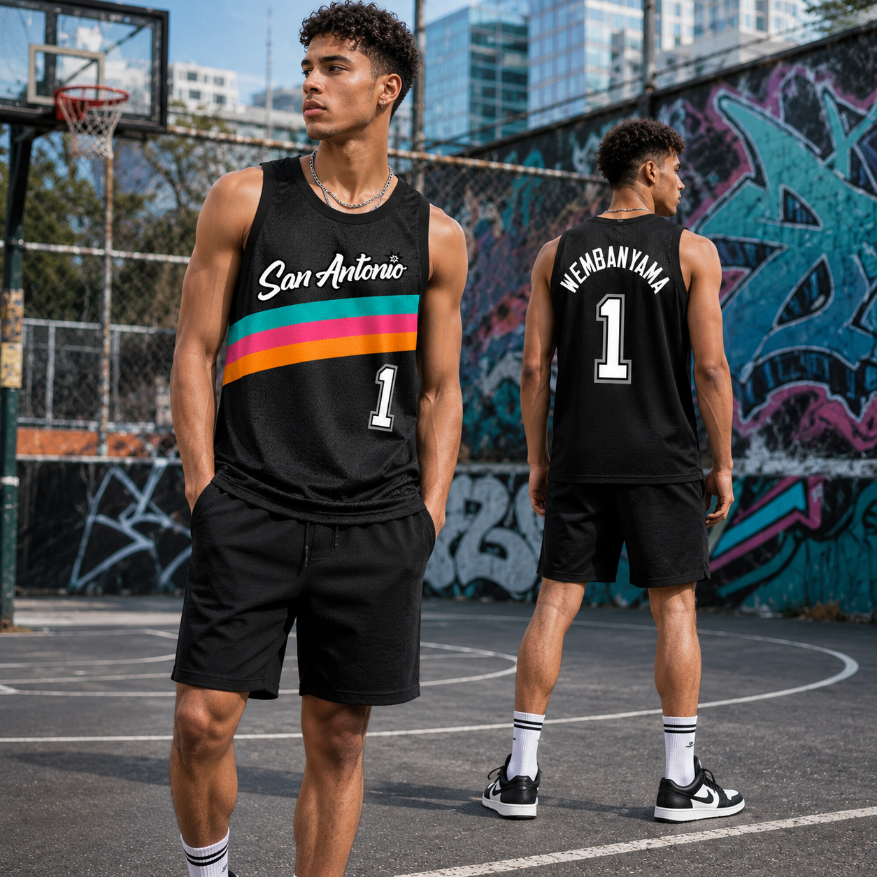 The #1 San Antonio Vintage Embroidered Streetwear Basketball Jersey