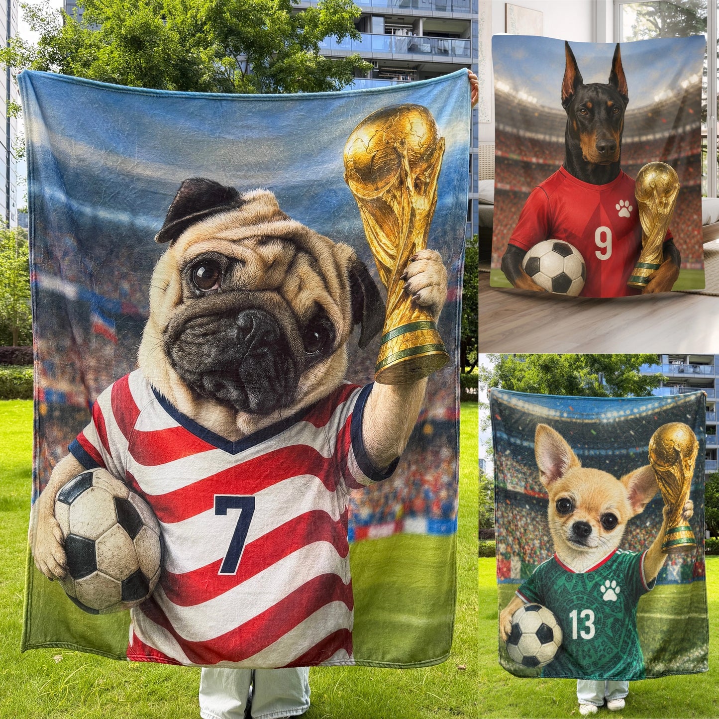 Personalized Soccer Pet Blanket